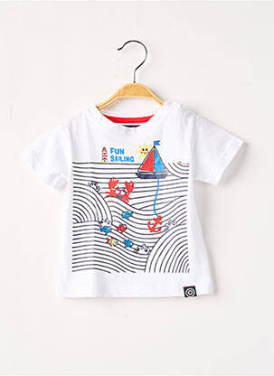 T-shirt broderie motifs brodés manches courtes blanc MOUSSAILLON enfant