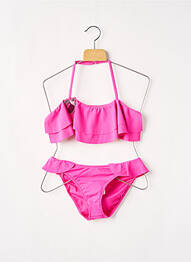 Maillot de bain 2 pièces effet matière satinée rose MAYORAL fille