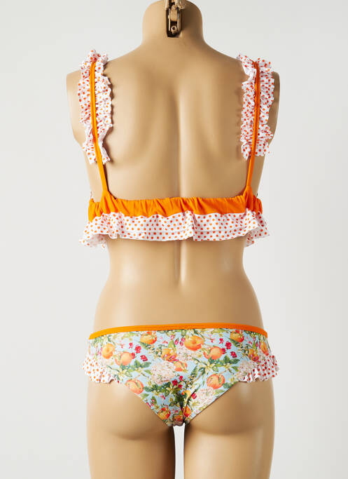 Maillot de bain 2 pièces orange KITESS pour femme