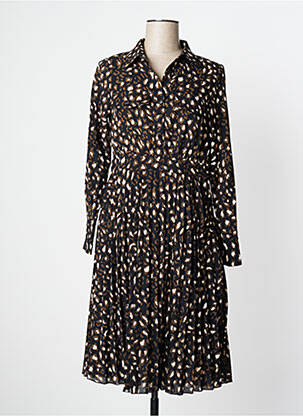Robe mi-longue coupe fluide manches longues noir MOLLY BRACKEN femme