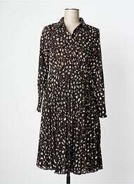 Robe mi-longue coupe fluide manches longues noir MOLLY BRACKEN femme