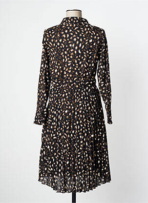 Robe mi-longue coupe fluide manches longues noir MOLLY BRACKEN femme