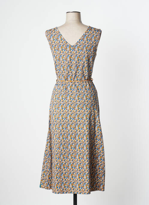 Robe mi-longue imprimé fantaisie sans manche jaune TRANQUILLO femme