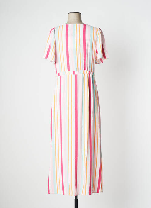 Robe longue rose ICHI pour femme