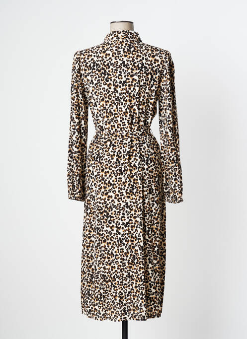 Robe mi-longue beige ICHI pour femme