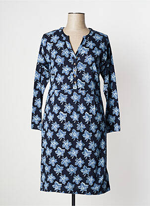 Robe mi-longue imprimé fleurs manches longues bleu WHITE STUFF femme