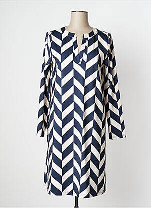 Robe mi-longue manches longues manches longues bleu STREET ONE femme