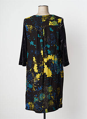 Robe mi-longue imprimé fleurs manches 3/4 noir WHITE STUFF femme