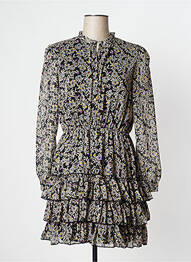 Robe courte coupe évasée manches longues noir BSB femme