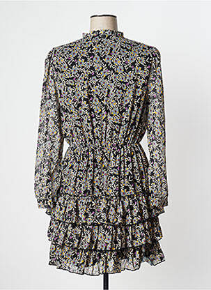 Robe courte coupe évasée manches longues noir BSB femme