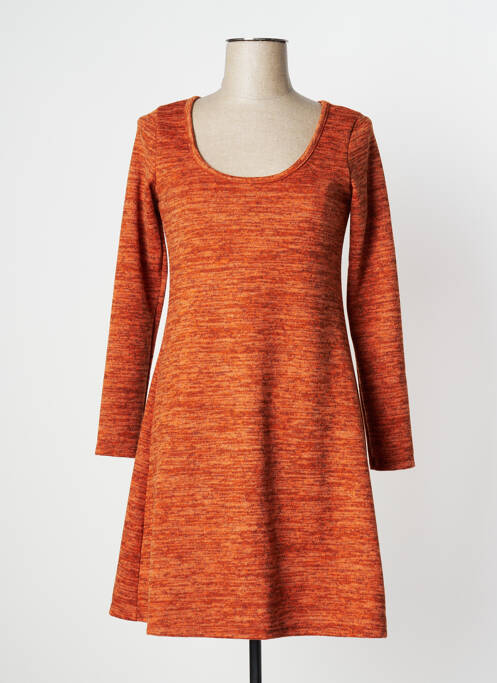 Robe courte orange LINGAM pour femme