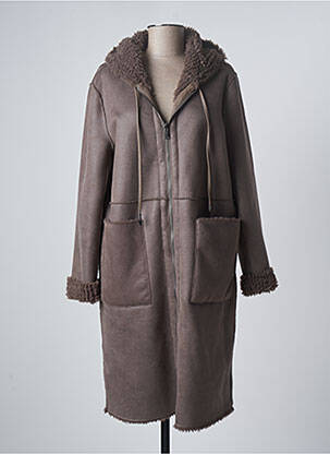 Manteau long marron RINO & PELLE pour femme