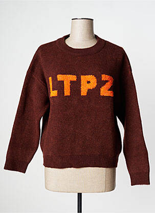 Pull tissage chiné manches longues marron LES TROPEZIENNES PAR M.BELARBI femme