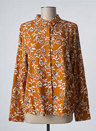 Chemisier imprimé fantaisie manches longues orange ICHI femme
