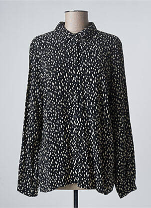 Chemisier imprimé fantaisie manches longues noir GEISHA femme