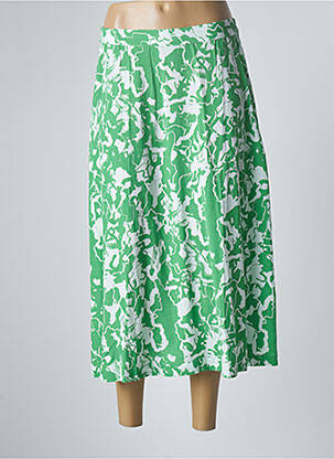 Jupe mi-longue taille normale vert ICHI femme