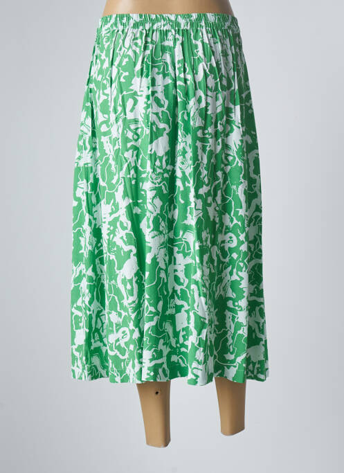 Jupe mi-longue vert ICHI pour femme