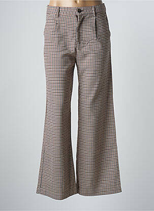 Pantalon flare taille normale taille normale marron ICHI femme
