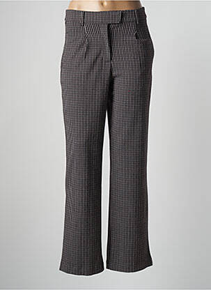 Pantalon droit taille à pinces taille normale noir ICHI femme