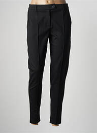 Pantalon chino fermeture zippée sous rabat boutonné taille normale noir ICHI femme
