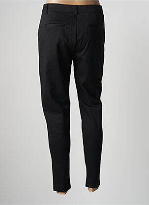 Pantalon chino fermeture zippée sous rabat boutonné taille normale noir ICHI femme