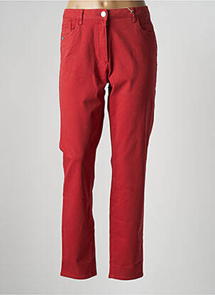 Pantalon slim tissage popeline taille normale rouge MAT DE MISAINE femme