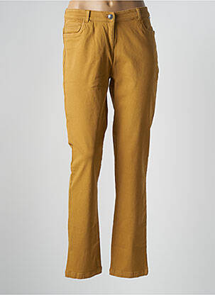 Pantalon slim tissage popeline taille normale jaune AGATHE & LOUISE femme