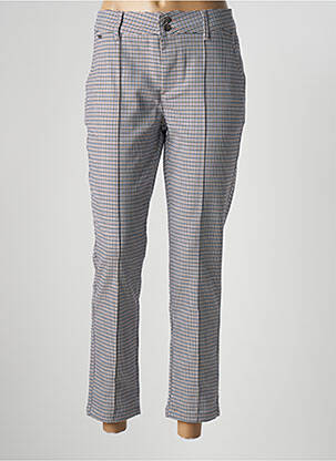 Pantalon chino fermeture zippée sous rabat boutonné taille normale bleu STREET ONE femme