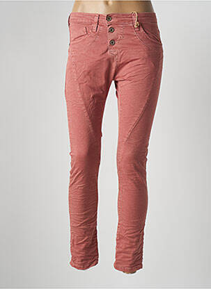 Pantalon slim tissage popeline taille normale rouge PLEASE femme