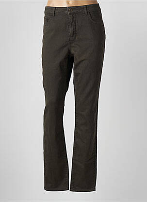 Pantalon chino tissage popeline taille normale vert GEISHA femme