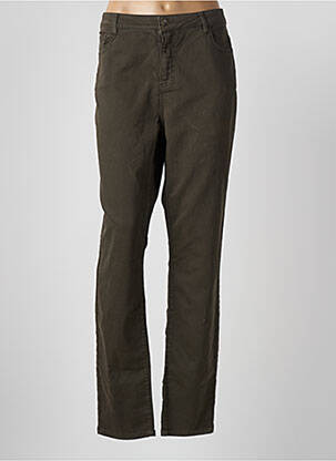 Pantalon chino tissage popeline taille normale vert GEISHA femme