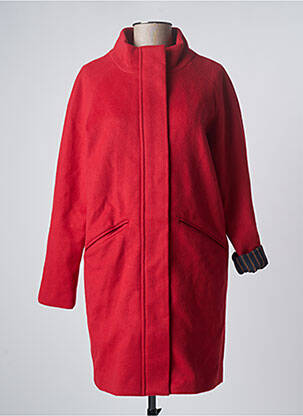 Manteau long coupe droite sans capuche rouge TIMEOUT femme