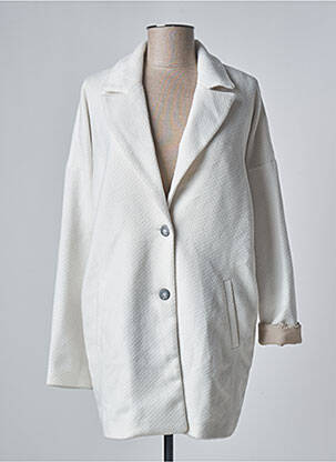 Manteau long poches sans capuche blanc TIMEOUT femme