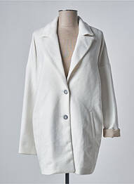 Manteau long poches sans capuche blanc TIMEOUT femme