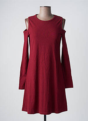 Robe mi-longue manches longues manches longues rouge KENVELO femme
