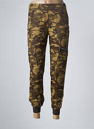 Pantalon cargo taille élastique taille normale vert HEAVEN MAY femme