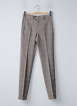 Pantalon slim fermeture zippée sous rabat boutonné taille normale marron NEXT homme