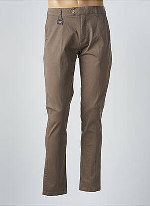 Pantalon chino tissage popeline taille normale marron DAN JOHN homme