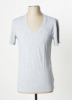 T-shirt tissage chiné manches courtes gris G STAR homme