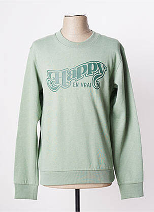 Sweat-shirt finition bords-côtes manches longues vert CELIO homme
