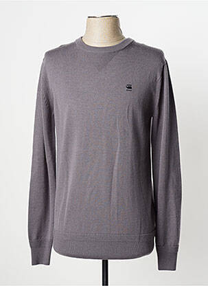 Pull finition bords-côtes manches longues gris G STAR homme