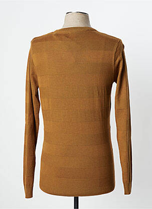 Pull stretch manches longues marron DAN JOHN homme