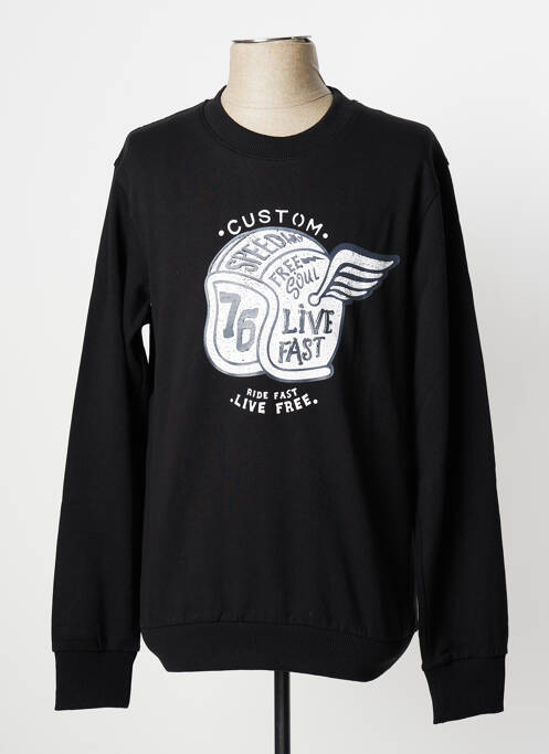 Sweat-shirt stretch manches longues noir CELIO homme
