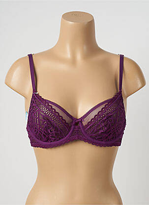 Soutien-gorge effet matière satinée haut soutien-gorge emboitant violet M&S COLLECTION femme
