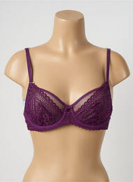Soutien-gorge effet matière satinée haut soutien-gorge emboitant violet M&S COLLECTION femme