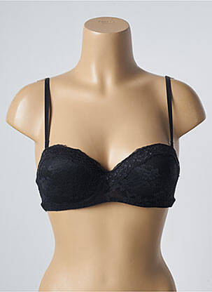 Soutien-gorge effet matière satinée haut soutien-gorge moulé noir MARKS AND SPENCER femme