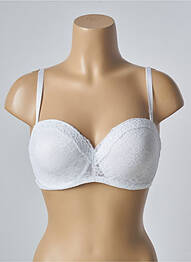 Soutien-gorge effet matière satinée haut soutien-gorge moulé blanc MARKS AND SPENCER femme