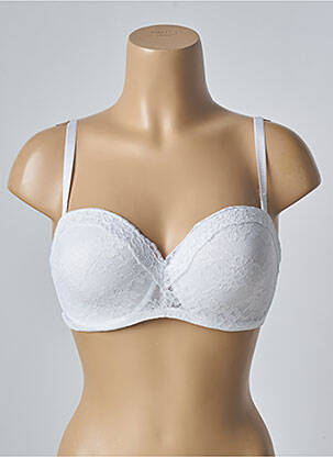 Soutien-gorge effet matière satinée haut soutien-gorge moulé blanc MARKS AND SPENCER femme