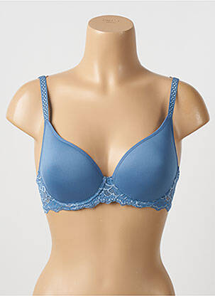 Soutien-gorge effet matière satinée haut soutien-gorge moulé bleu SIMONE PERELE femme