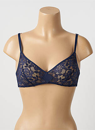 Soutien-gorge effet matière satinée haut triangles bleu SIMONE PERELE femme